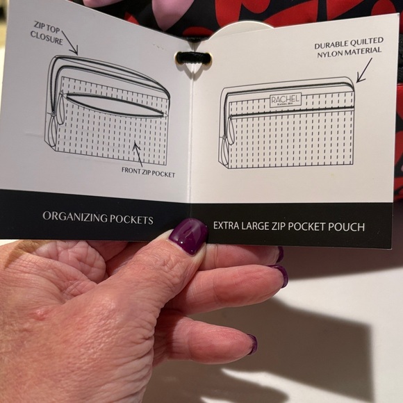 RACHEL Rachel Roy Red and Pink Heart Cosmetic Bag - Picture 4 of 6